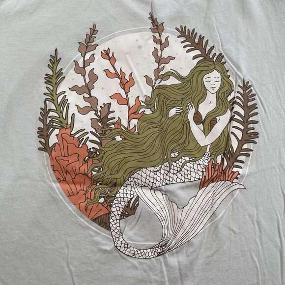 Mermaid T-shirt Womens Large Cotton/Poly Blend Short Sleeve Hybrid Tees - Picture 1 of 11